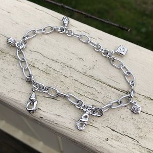 John Medeiros Rhodium Charm Anklet